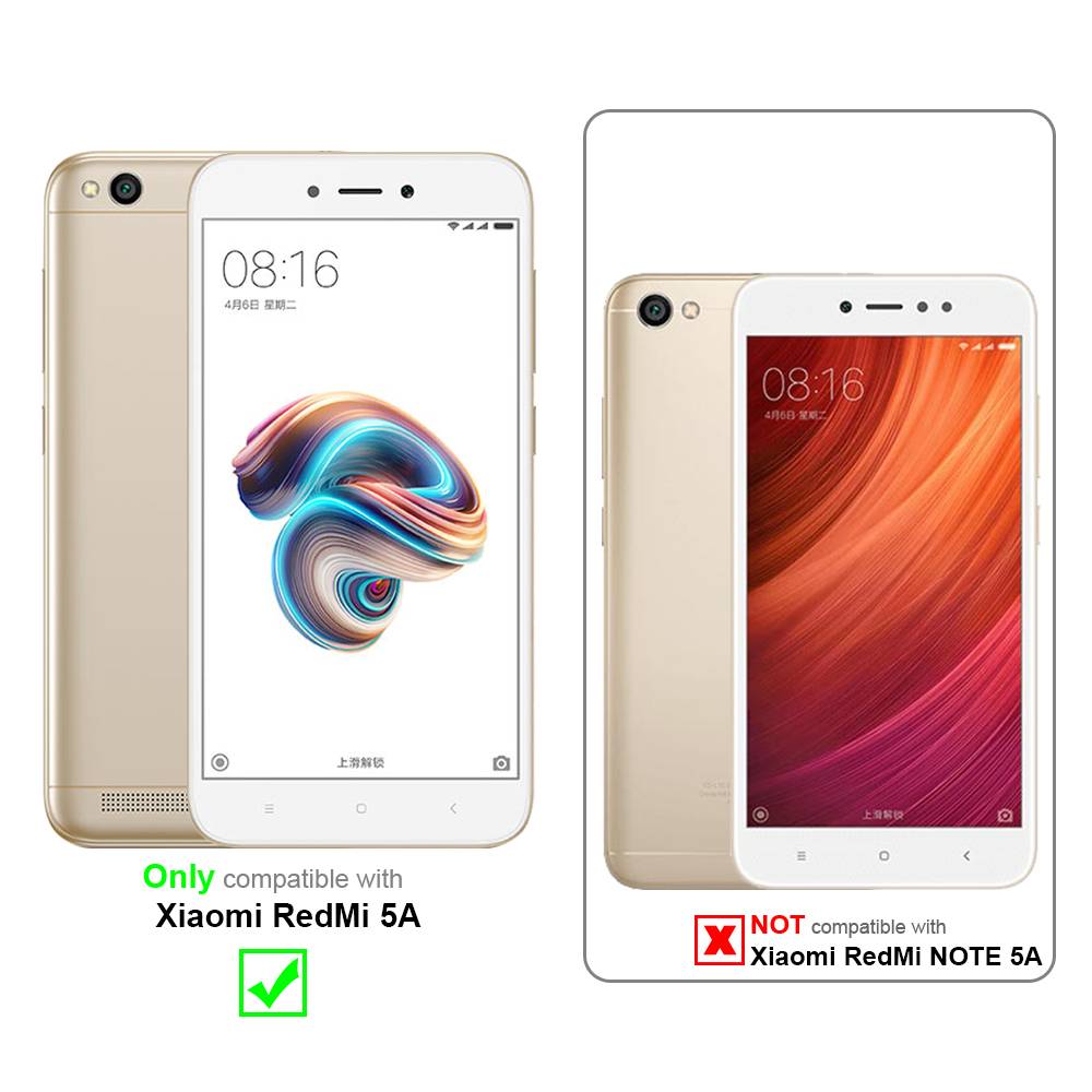 Cadorabo Panzer Folie für Xiaomi RedMi 5A Schutzfolie in Transparent Gehärtetes Tempered Display-Schutzglas