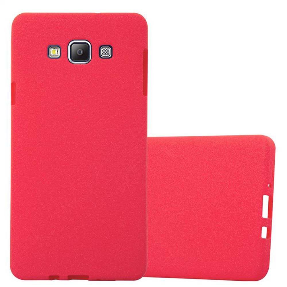 Cadorabo Schutzhülle für Samsung Galaxy A7 2015 Hülle in Rot Handyhülle TPU Etui Cover Case