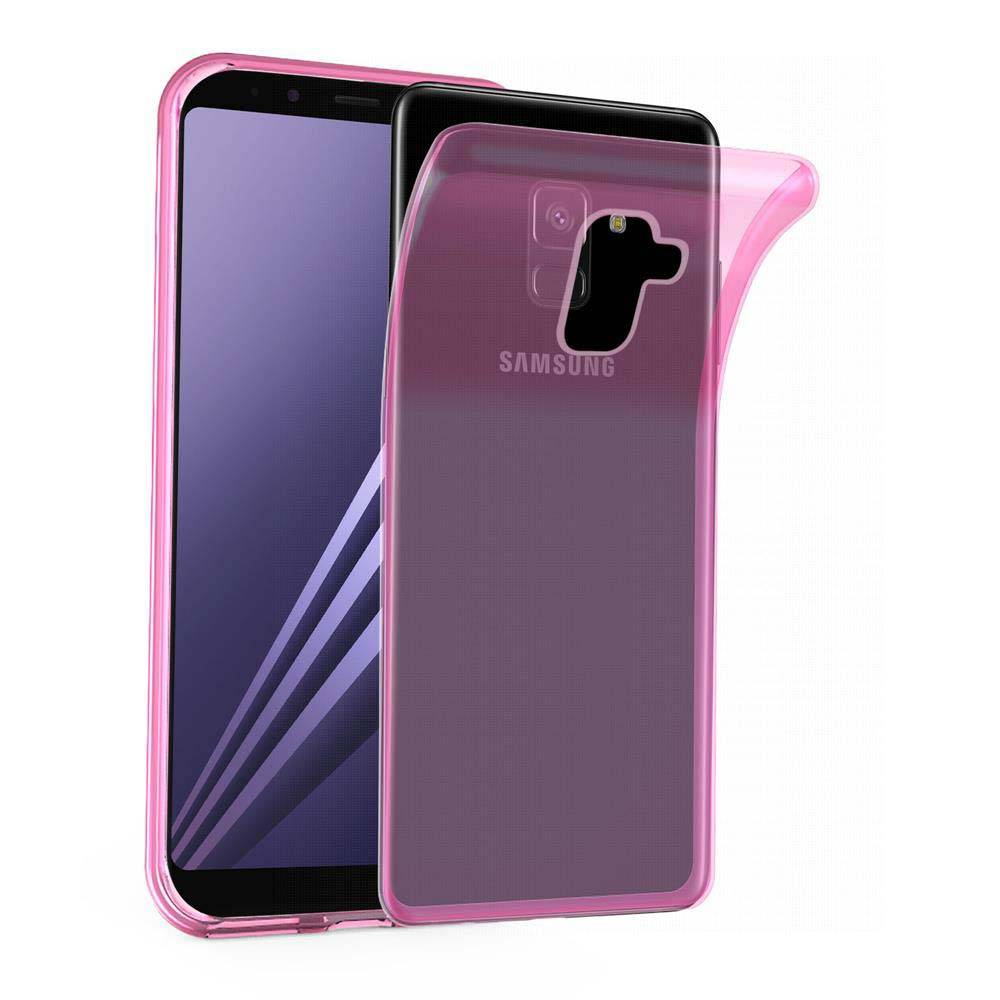 Cadorabo Hülle für Samsung Galaxy A8 2018 Schutz Hülle in Pink Schutzhülle TPU Silikon Cover Etui Case