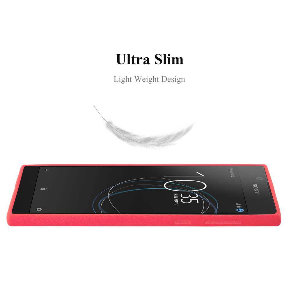 Cadorabo Schutzhülle für Sony Xperia L1 Hülle in Rot Handyhülle TPU Etui Cover Case