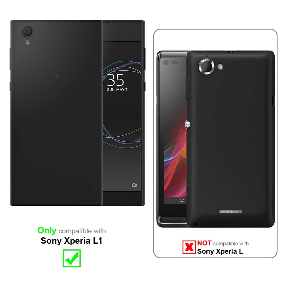 Cadorabo Schutzhülle für Sony Xperia L1 Hülle in Schwarz Handyhülle TPU Etui Cover Case