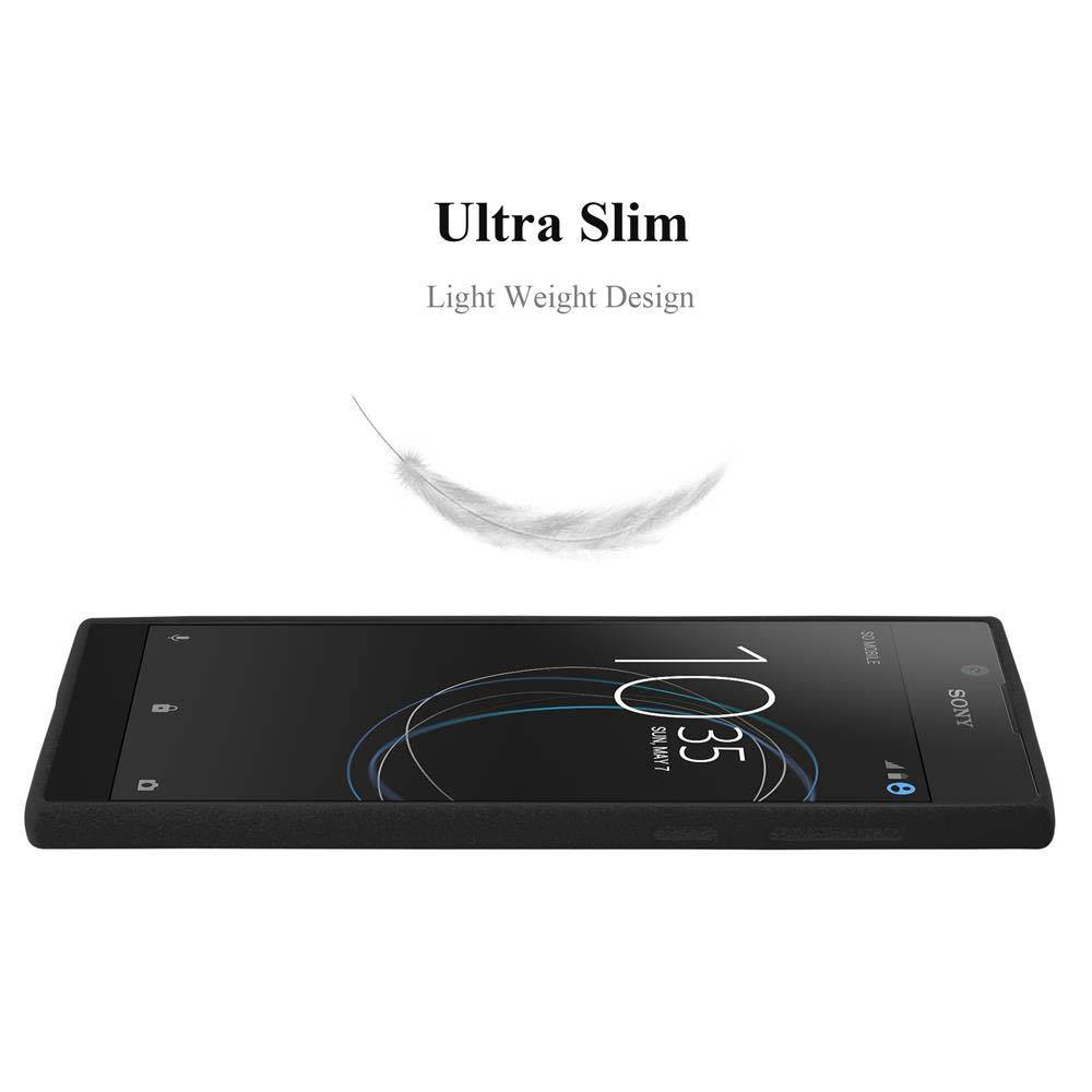 Cadorabo Schutzhülle für Sony Xperia L1 Hülle in Schwarz Handyhülle TPU Etui Cover Case
