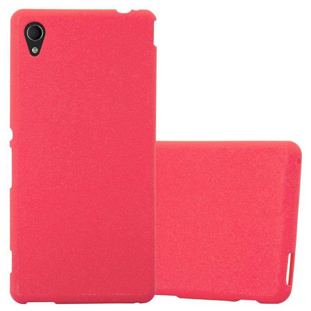Cadorabo Schutzhülle für Sony Xperia M4 AQUA Hülle in Rot Handyhülle TPU Etui Cover Case