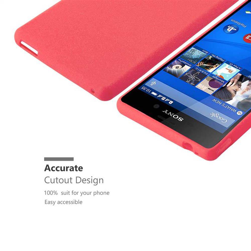 Cadorabo Schutzhülle für Sony Xperia M4 AQUA Hülle in Rot Handyhülle TPU Etui Cover Case