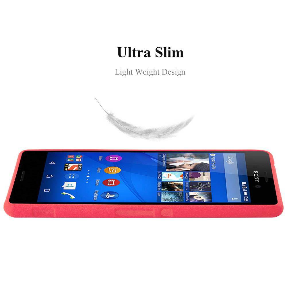 Cadorabo Schutzhülle für Sony Xperia M4 AQUA Hülle in Rot Handyhülle TPU Etui Cover Case