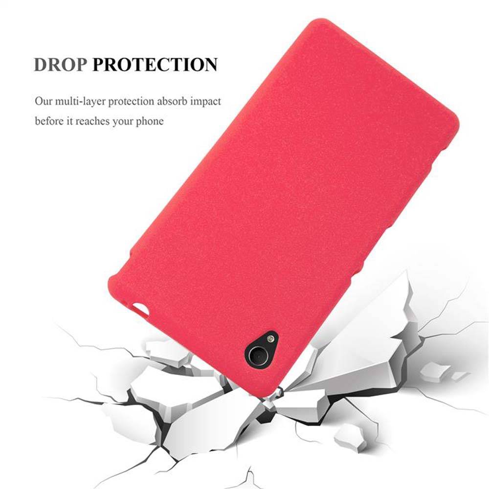 Cadorabo Schutzhülle für Sony Xperia M4 AQUA Hülle in Rot Handyhülle TPU Etui Cover Case
