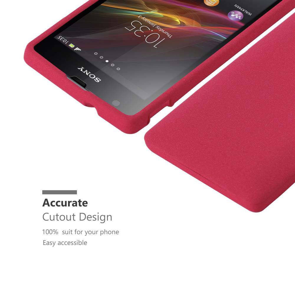 Cadorabo Schutzhülle für Sony Xperia SP Hülle in Rot Handyhülle TPU Etui Cover Case