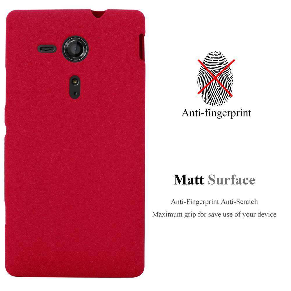 Cadorabo Schutzhülle für Sony Xperia SP Hülle in Rot Handyhülle TPU Etui Cover Case
