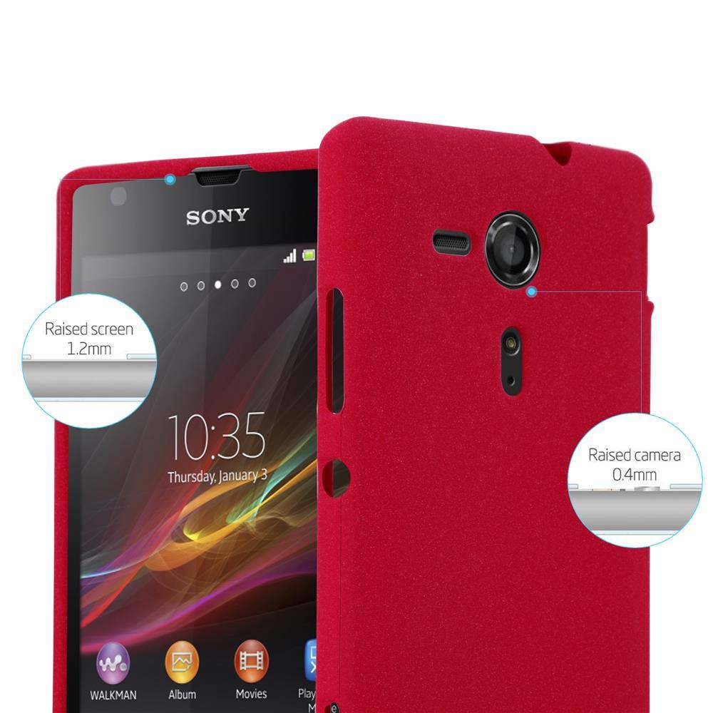 Cadorabo Schutzhülle für Sony Xperia SP Hülle in Rot Handyhülle TPU Etui Cover Case