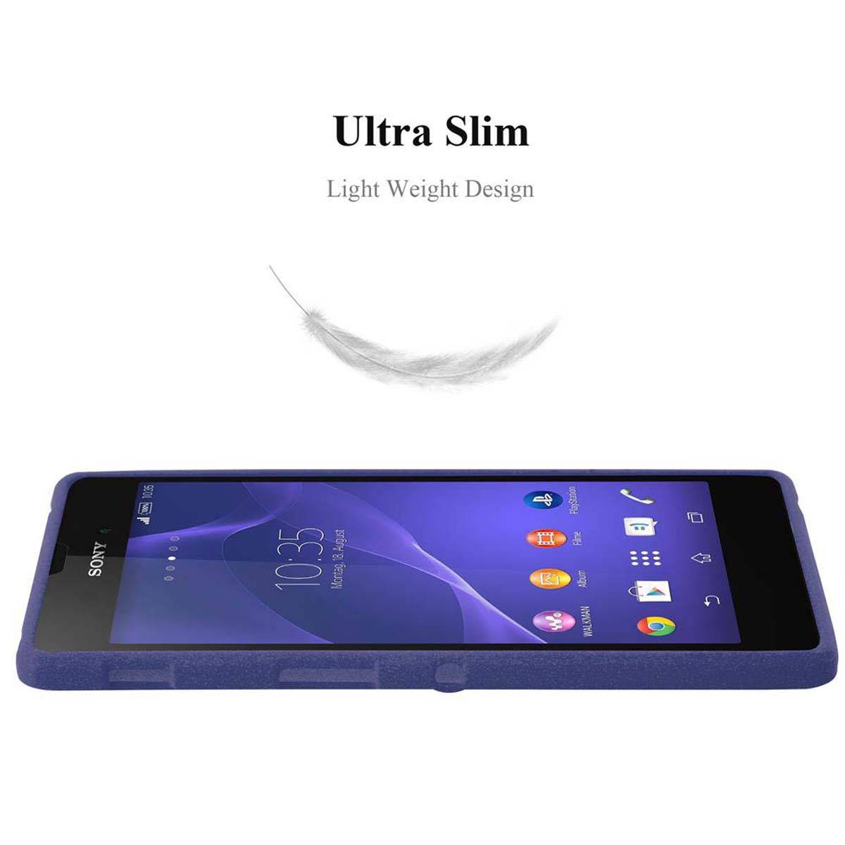 Cadorabo Schutzhülle für Sony Xperia T3 Hülle in Blau Handyhülle TPU Etui Cover Case