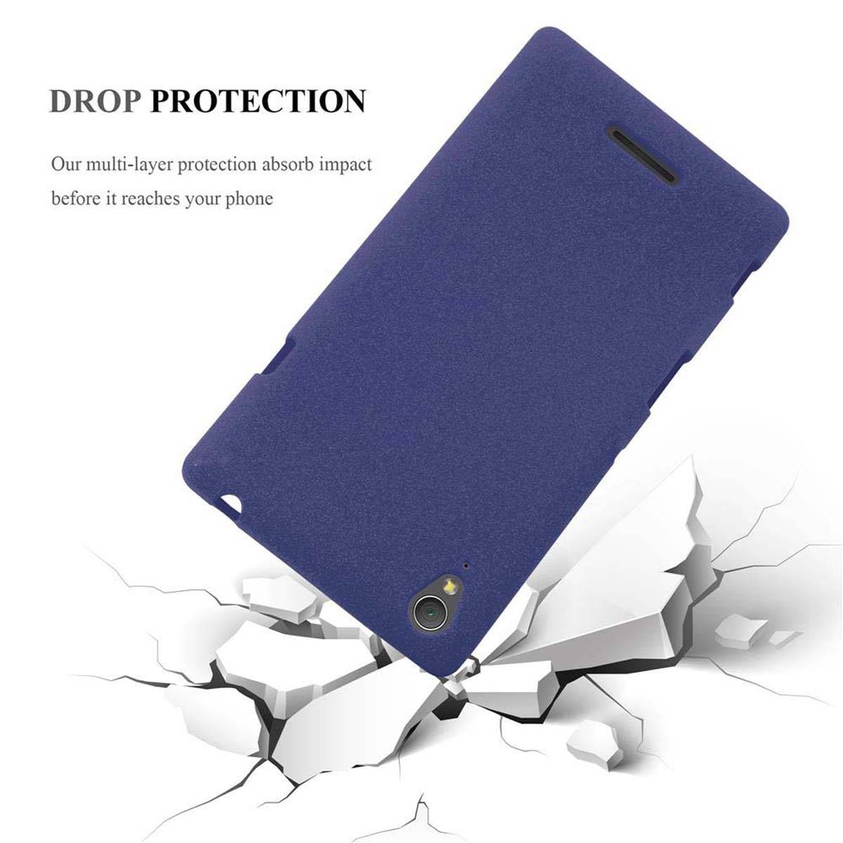 Cadorabo Schutzhülle für Sony Xperia T3 Hülle in Blau Handyhülle TPU Etui Cover Case