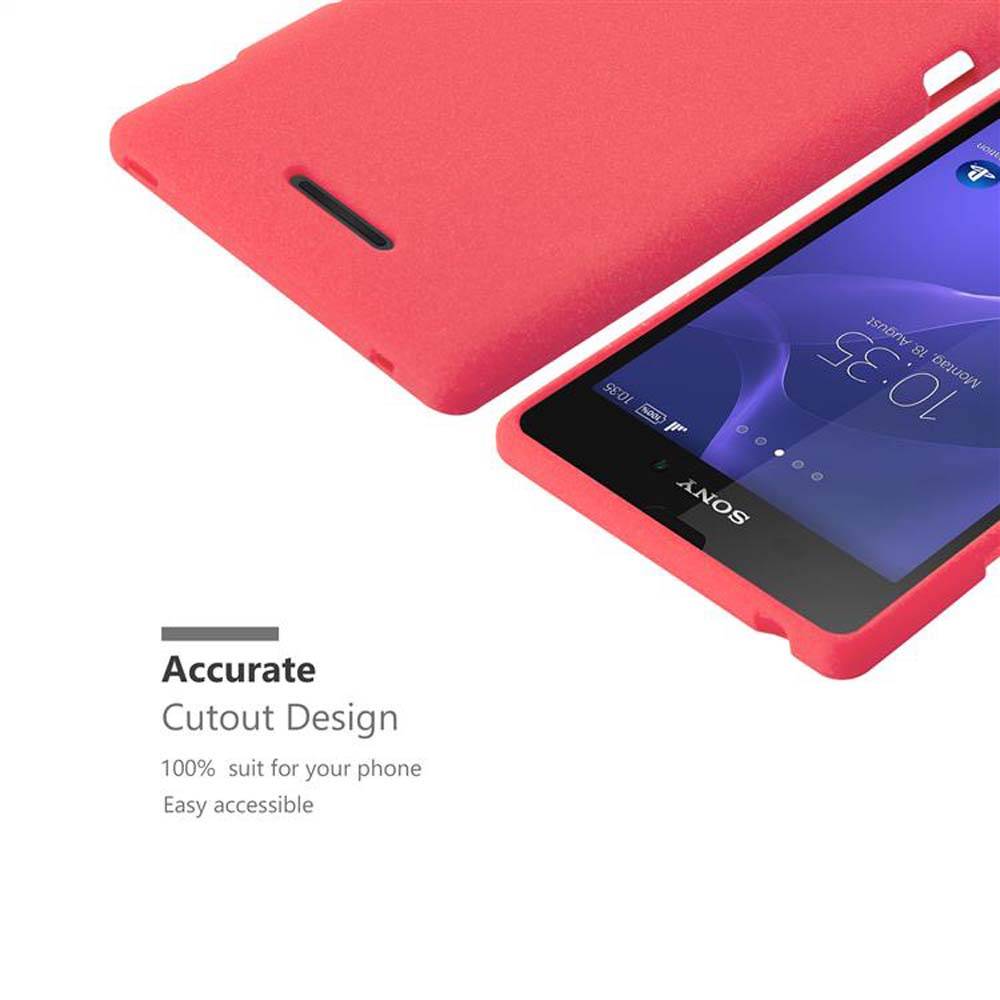 Cadorabo Schutzhülle für Sony Xperia T3 Hülle in Rot Handyhülle TPU Etui Cover Case