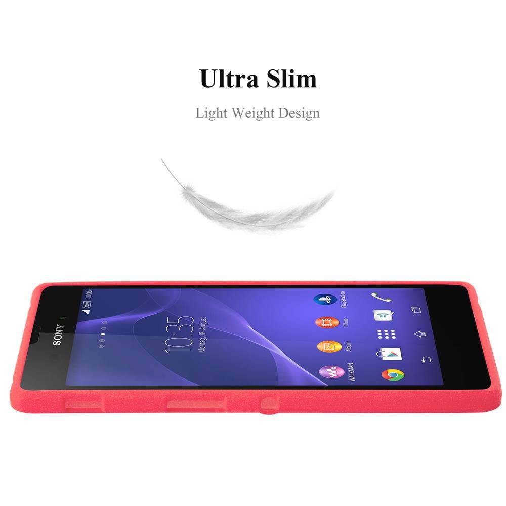 Cadorabo Schutzhülle für Sony Xperia T3 Hülle in Rot Handyhülle TPU Etui Cover Case