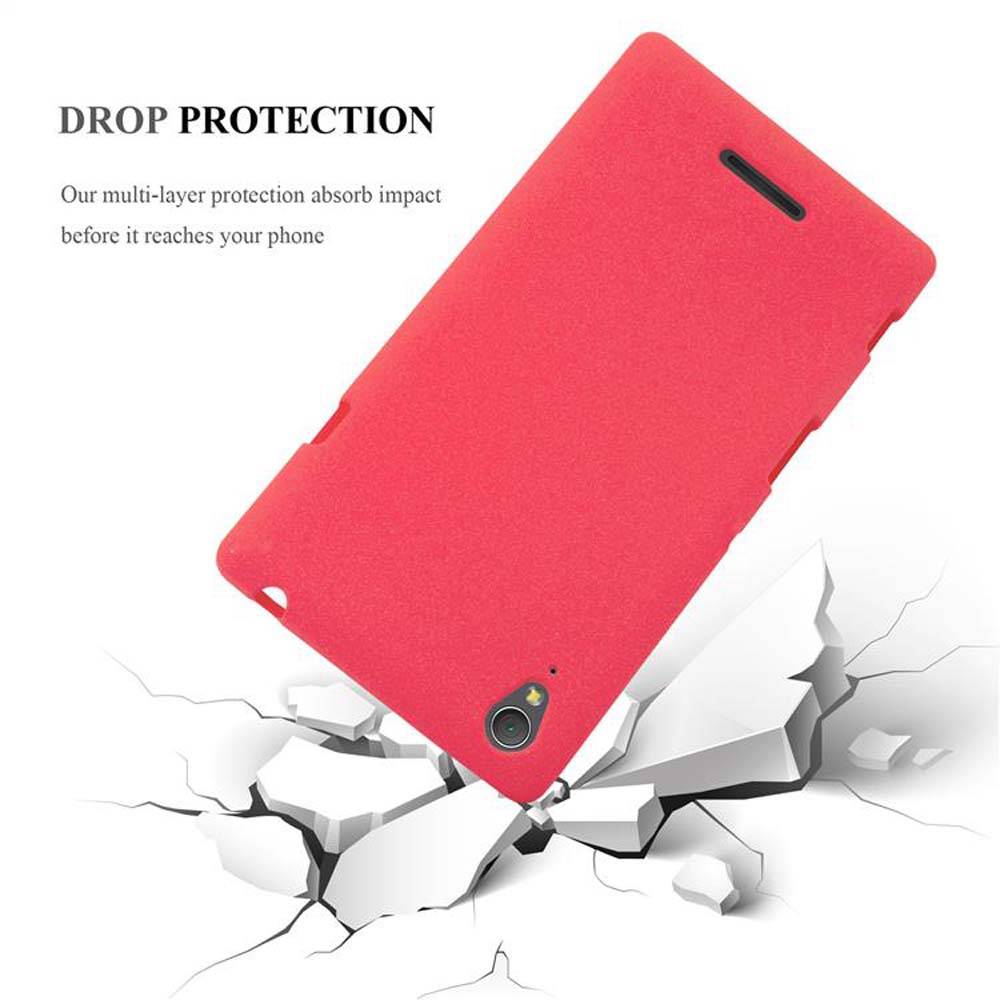 Cadorabo Schutzhülle für Sony Xperia T3 Hülle in Rot Handyhülle TPU Etui Cover Case