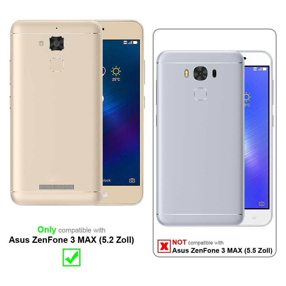 Cadorabo Panzerfolie für Asus ZenFone 3 MAX (5,2 Zoll) Schutzfolie in Schwarz Vollbild Folie Tempered Display Schutzglas