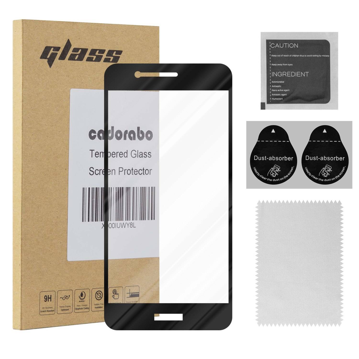 Cadorabo Panzerfolie für Asus ZenFone 3 MAX (5,2 Zoll) Schutzfolie in Schwarz Vollbild Folie Tempered Display Schutzglas