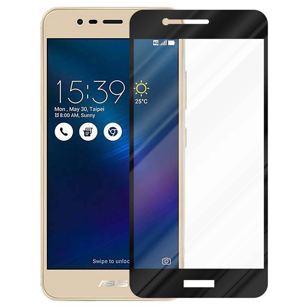 Cadorabo Panzerfolie für Asus ZenFone 3 MAX (5,2 Zoll) Schutzfolie in Schwarz Vollbild Folie Tempered Display Schutzglas