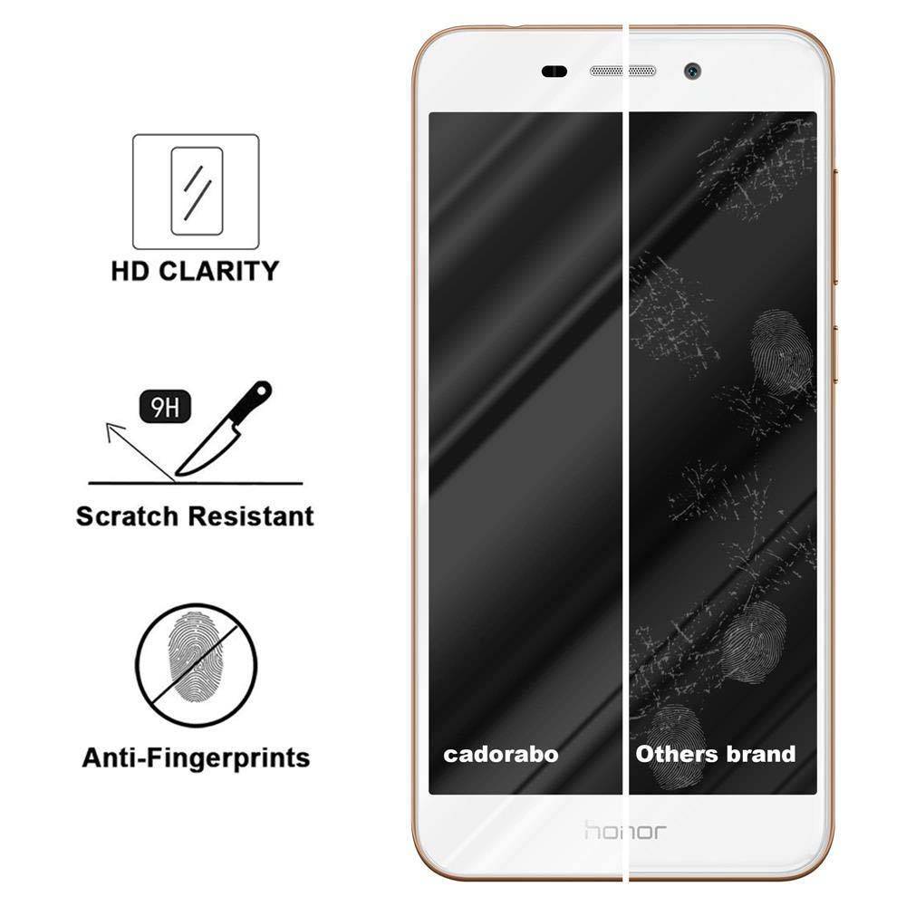 Cadorabo Panzerfolie für Honor 6C Schutzfolie in Weiß Vollbild Folie Tempered Display Schutzglas
