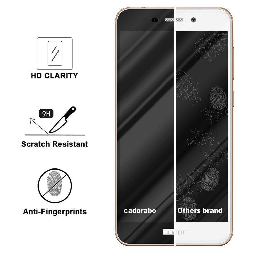 Cadorabo Panzerfolie für Honor 6C PRO Schutzfolie in Schwarz Vollbild Folie Tempered Display Schutzglas