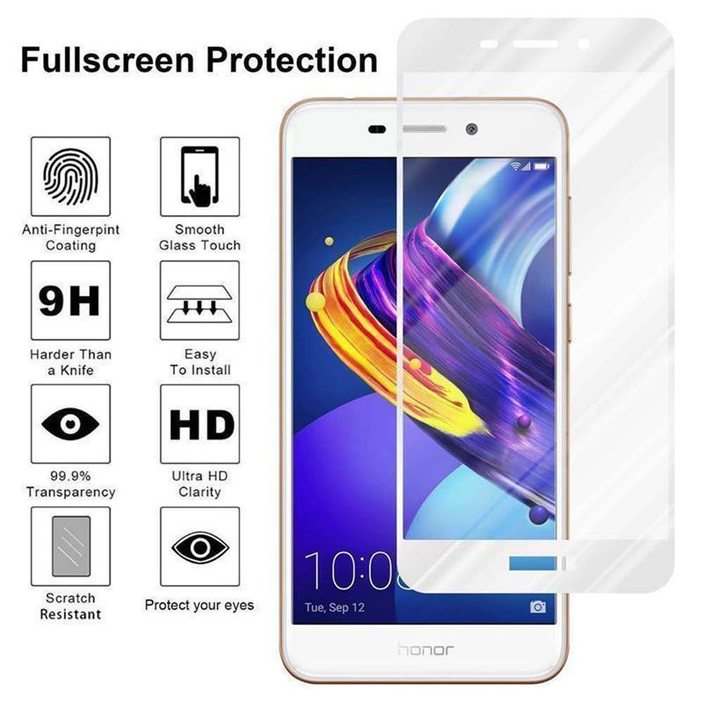 Cadorabo Panzerfolie für Honor 6C PRO Schutzfolie in Weiß Vollbild Folie Tempered Display Schutzglas