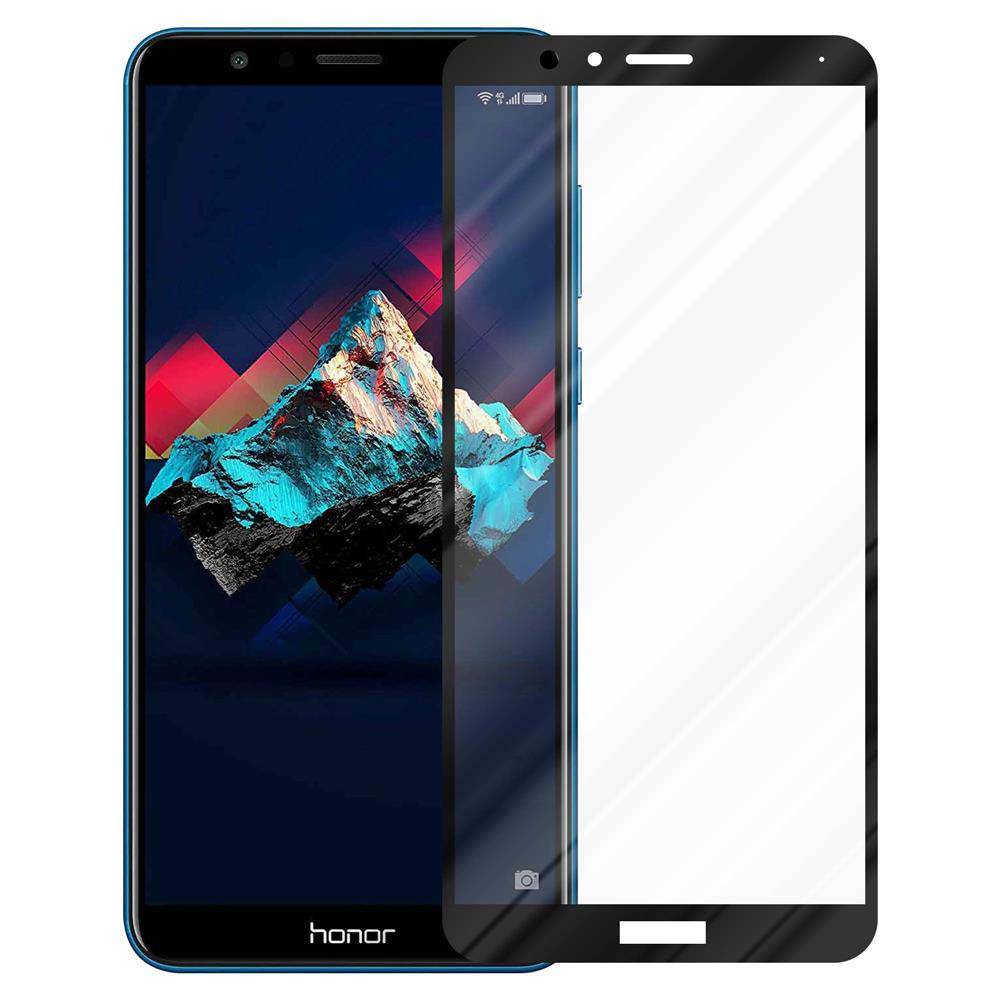 Cadorabo Panzerfolie für Honor 7X Schutzfolie in Schwarz Vollbild Folie Tempered Display Schutzglas