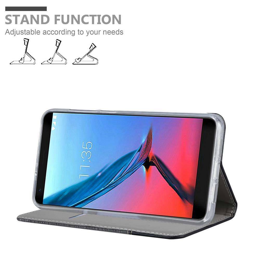Cadorabo Hülle für ZTE Blade V9 Schutzhülle in Grau Handy Hülle Etui Book Case Cover