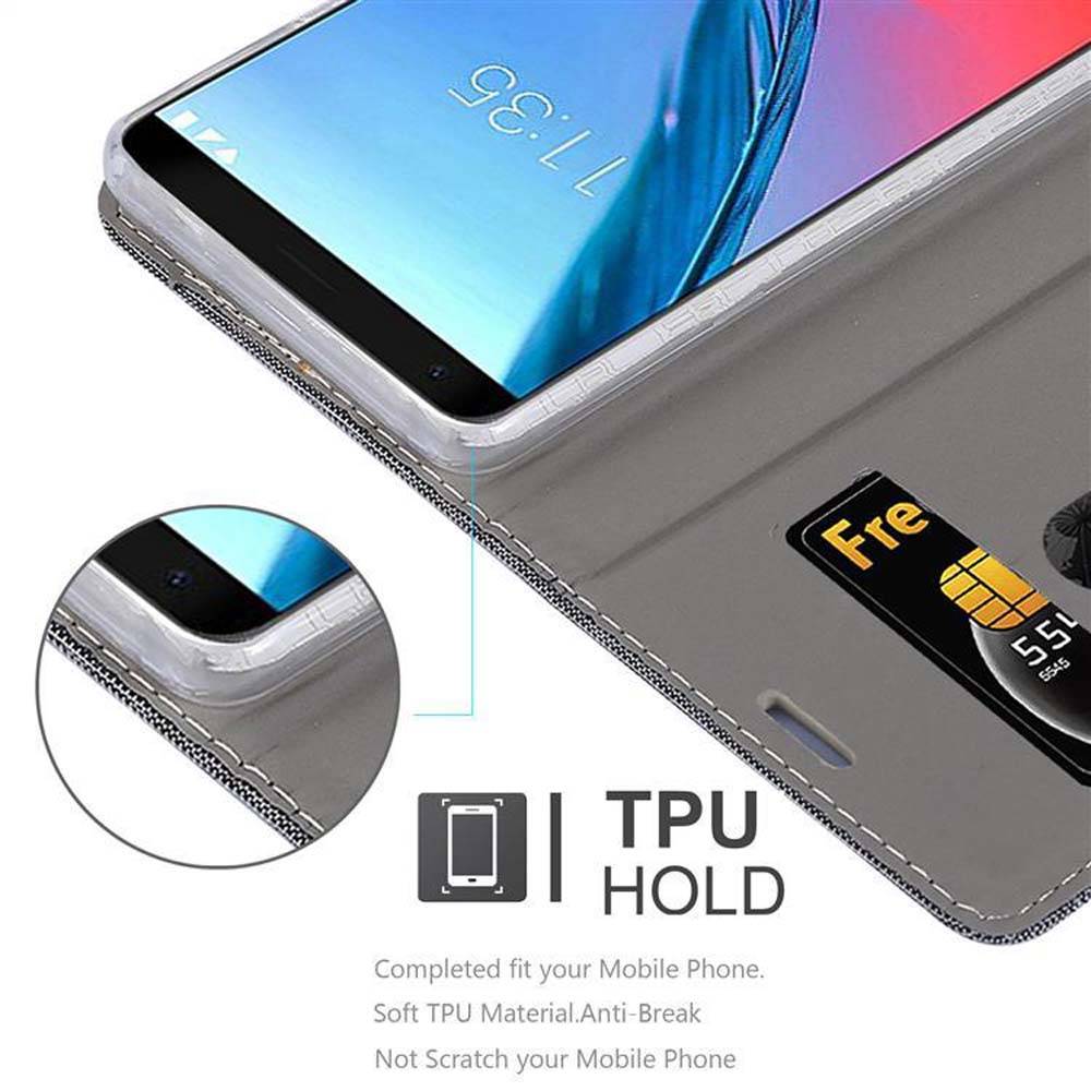 Cadorabo Hülle für ZTE Blade V9 Schutzhülle in Grau Handy Hülle Etui Book Case Cover