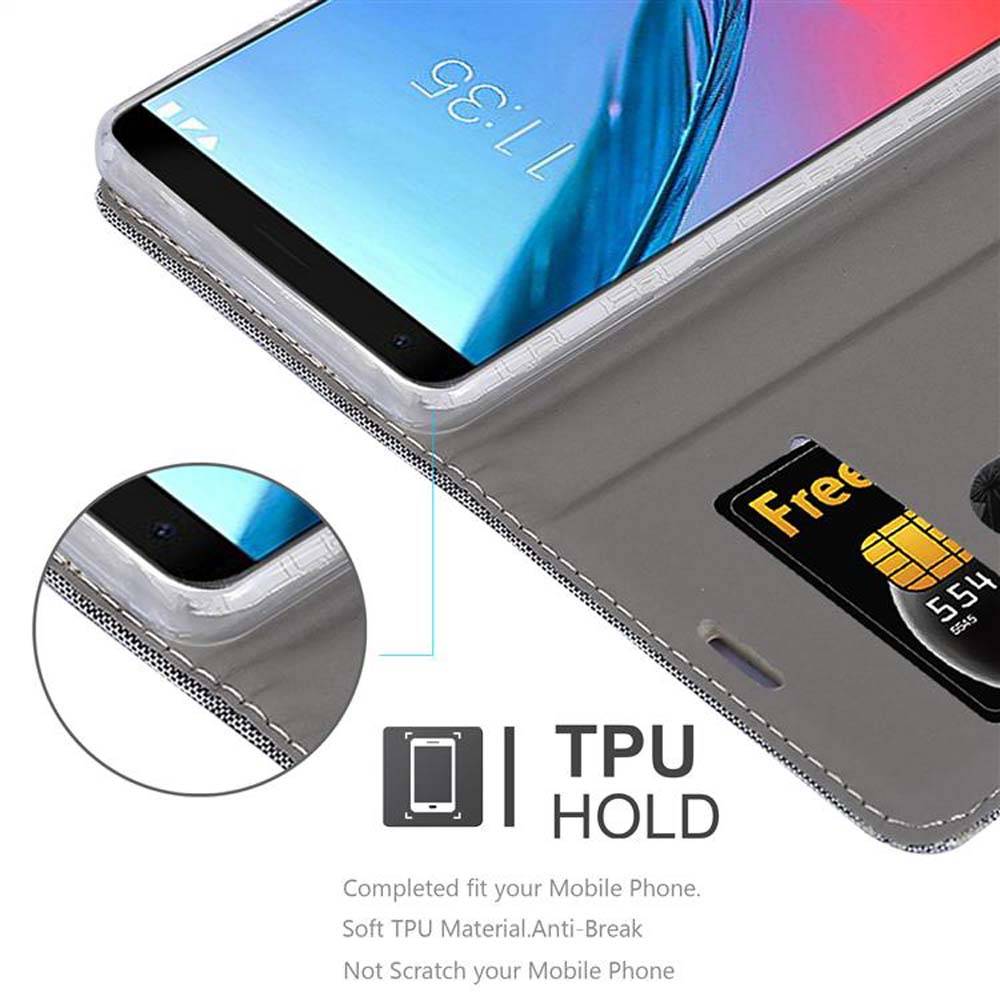 Cadorabo Hülle für ZTE Blade V9 Schutzhülle in Grau Handy Hülle Etui Book Case Cover