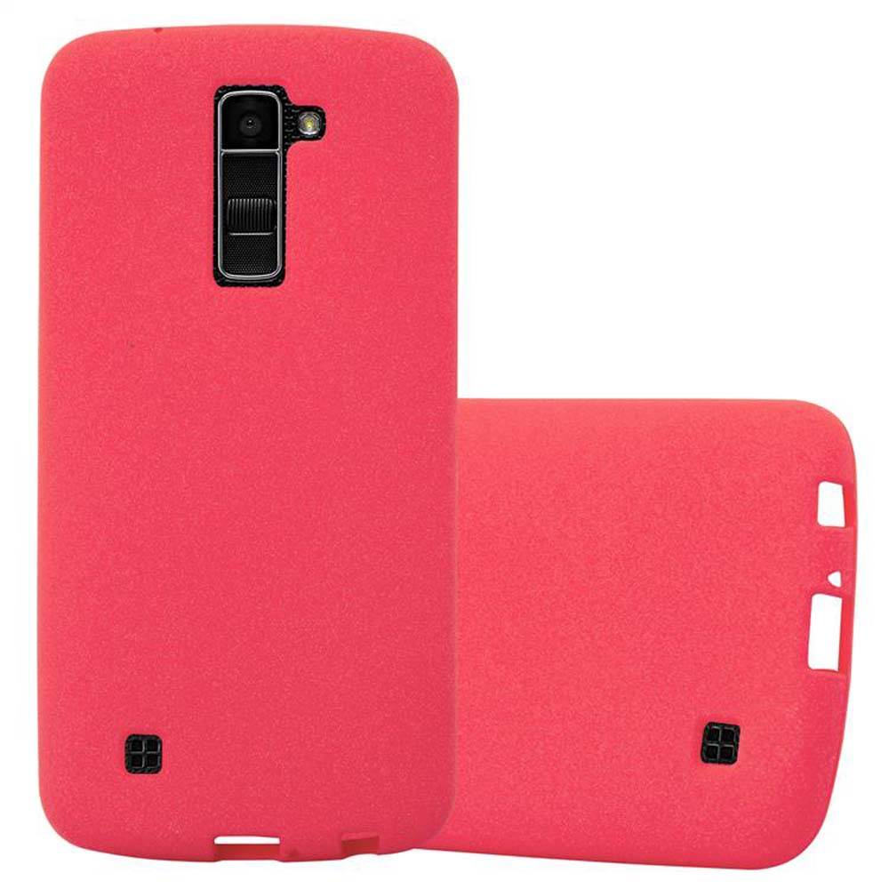 Cadorabo Schutzhülle für LG K10 2016 Hülle in Rot Handyhülle TPU Etui Cover Case