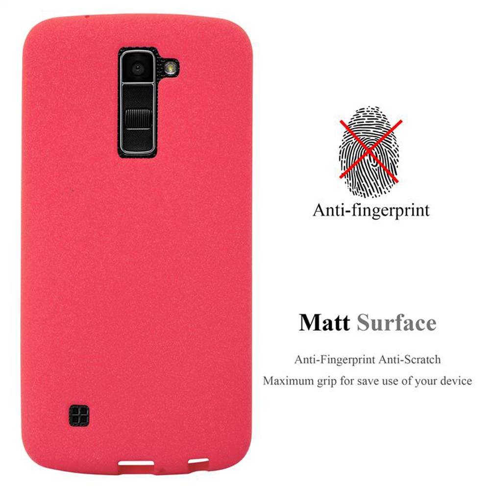 Cadorabo Schutzhülle für LG K10 2016 Hülle in Rot Handyhülle TPU Etui Cover Case