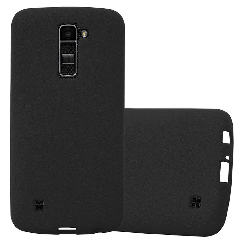 Cadorabo Schutzhülle für LG K10 2016 Hülle in Schwarz Handyhülle TPU Etui Cover Case