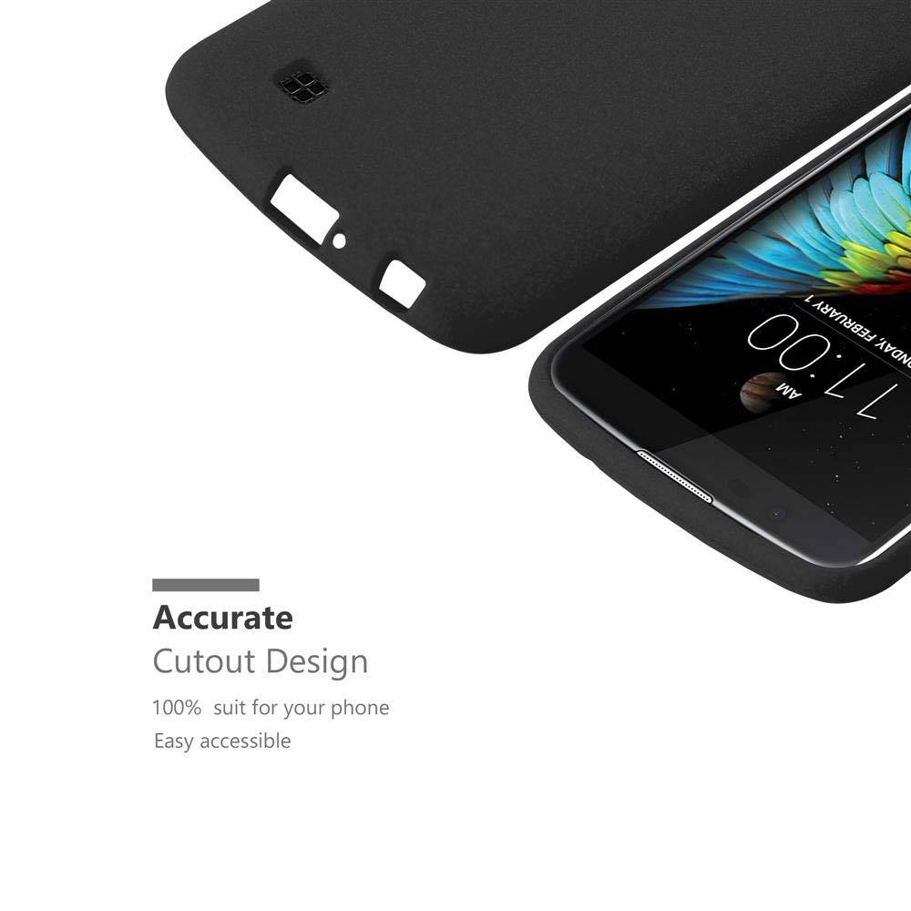 Cadorabo Schutzhülle für LG K10 2016 Hülle in Schwarz Handyhülle TPU Etui Cover Case