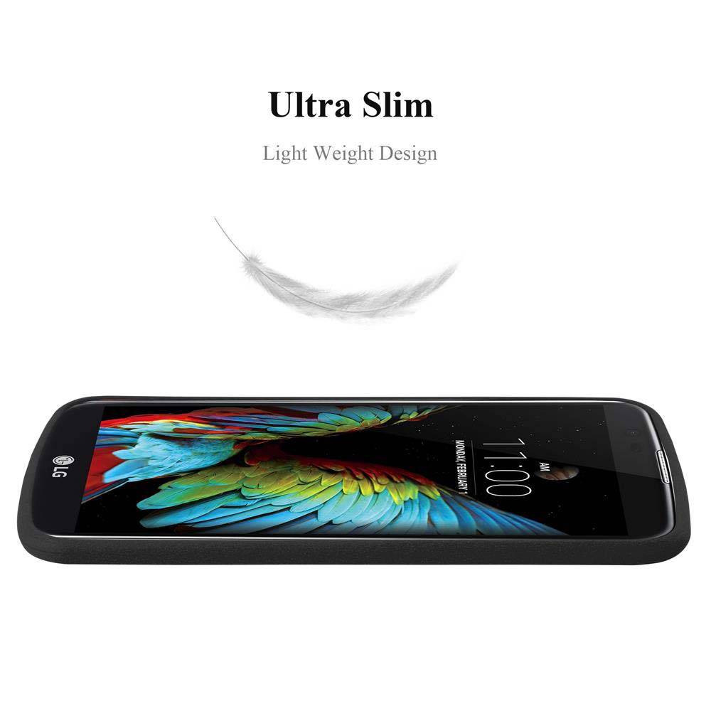 Cadorabo Schutzhülle für LG K10 2016 Hülle in Schwarz Handyhülle TPU Etui Cover Case