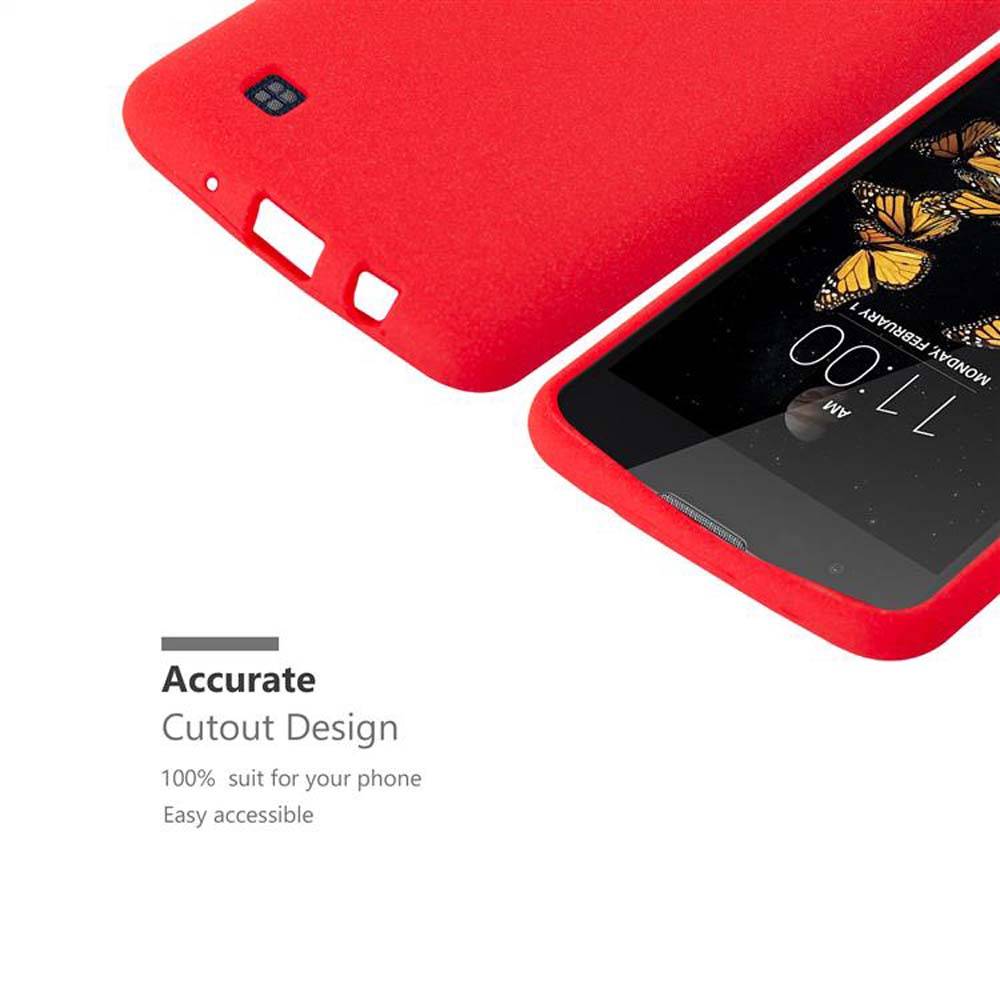 Cadorabo Schutzhülle für LG K8 2016 Hülle in Rot Handyhülle TPU Etui Cover Case