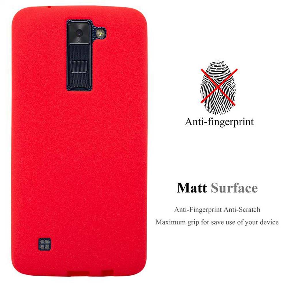 Cadorabo Schutzhülle für LG K8 2016 Hülle in Rot Handyhülle TPU Etui Cover Case