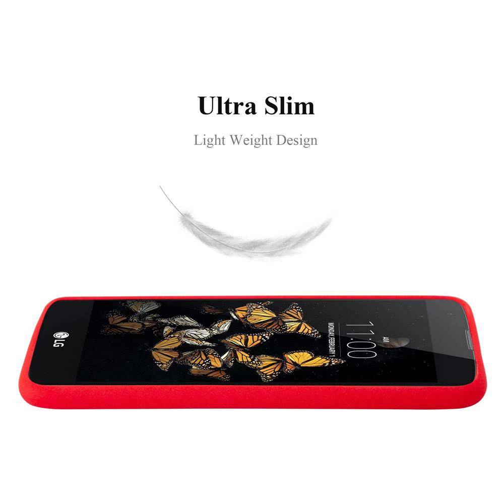 Cadorabo Schutzhülle für LG K8 2016 Hülle in Rot Handyhülle TPU Etui Cover Case