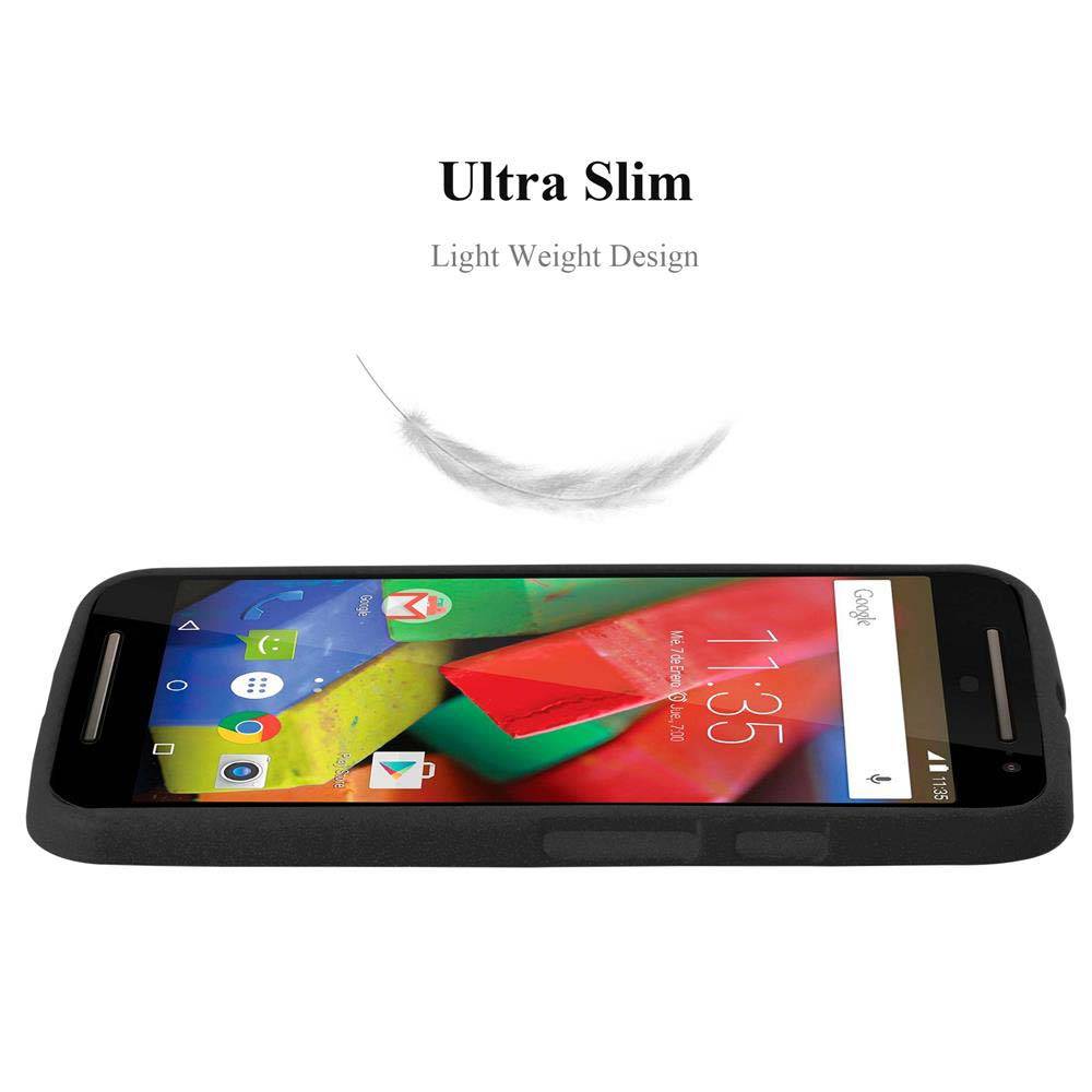Cadorabo Schutzhülle für Motorola MOTO G2 Hülle in Schwarz Handyhülle TPU Etui Cover Case
