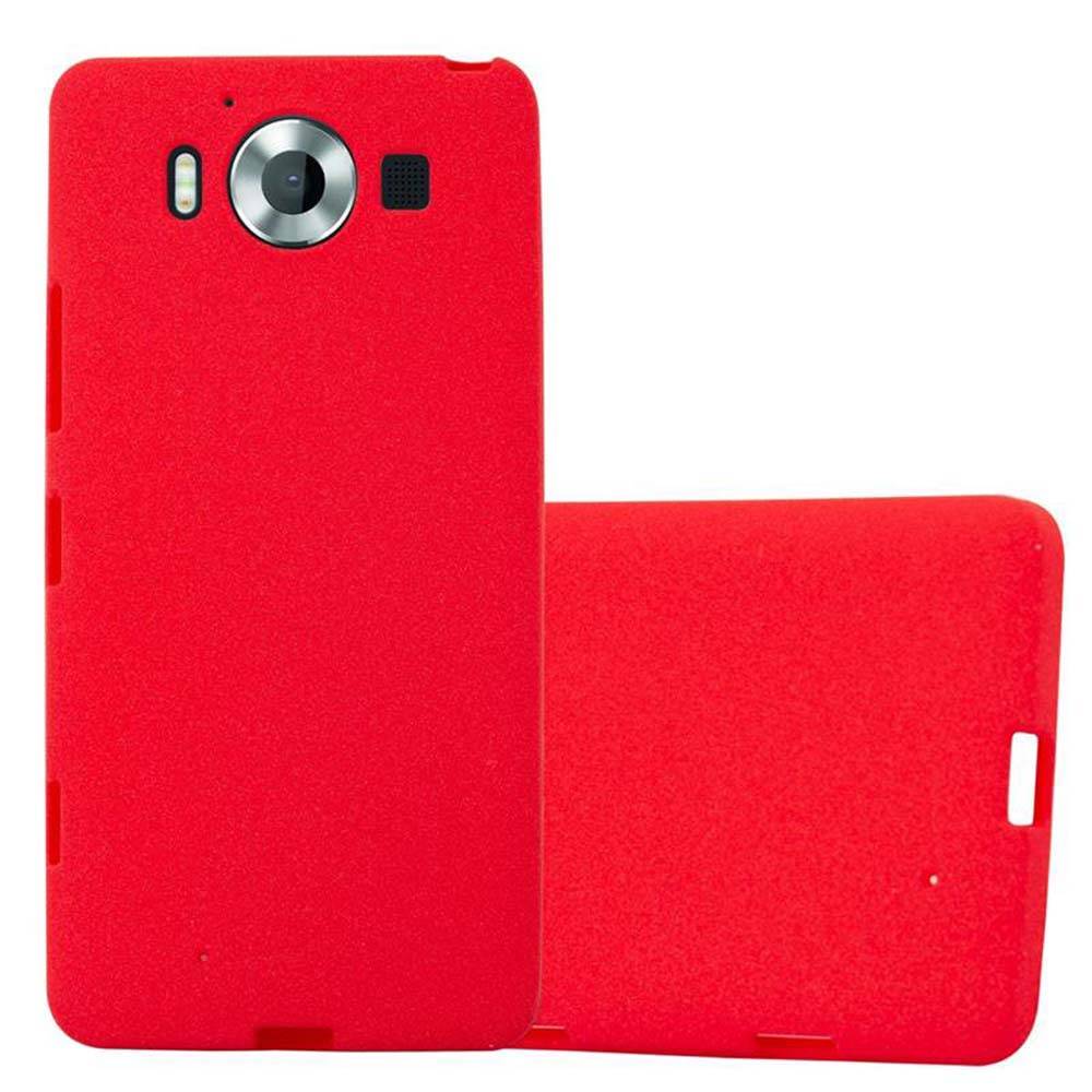 Cadorabo Schutzhülle für Nokia Lumia 950 Hülle in Rot Handyhülle TPU Etui Cover Case