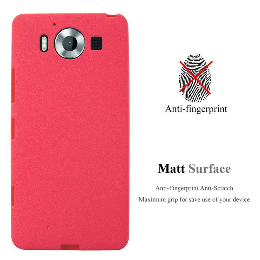 Cadorabo Schutzhülle für Nokia Lumia 950 Hülle in Rot Handyhülle TPU Etui Cover Case
