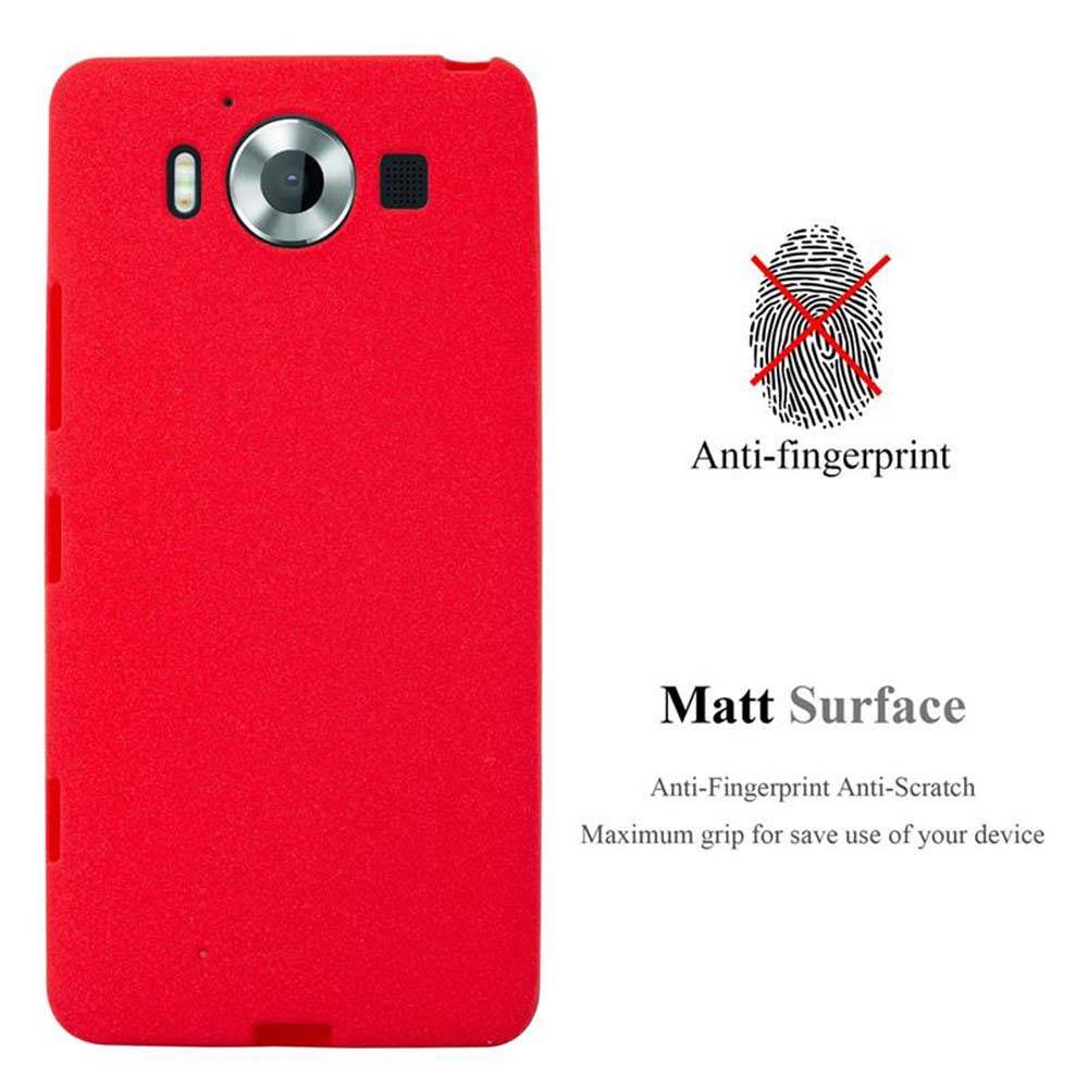 Cadorabo Schutzhülle für Nokia Lumia 950 Hülle in Rot Handyhülle TPU Etui Cover Case