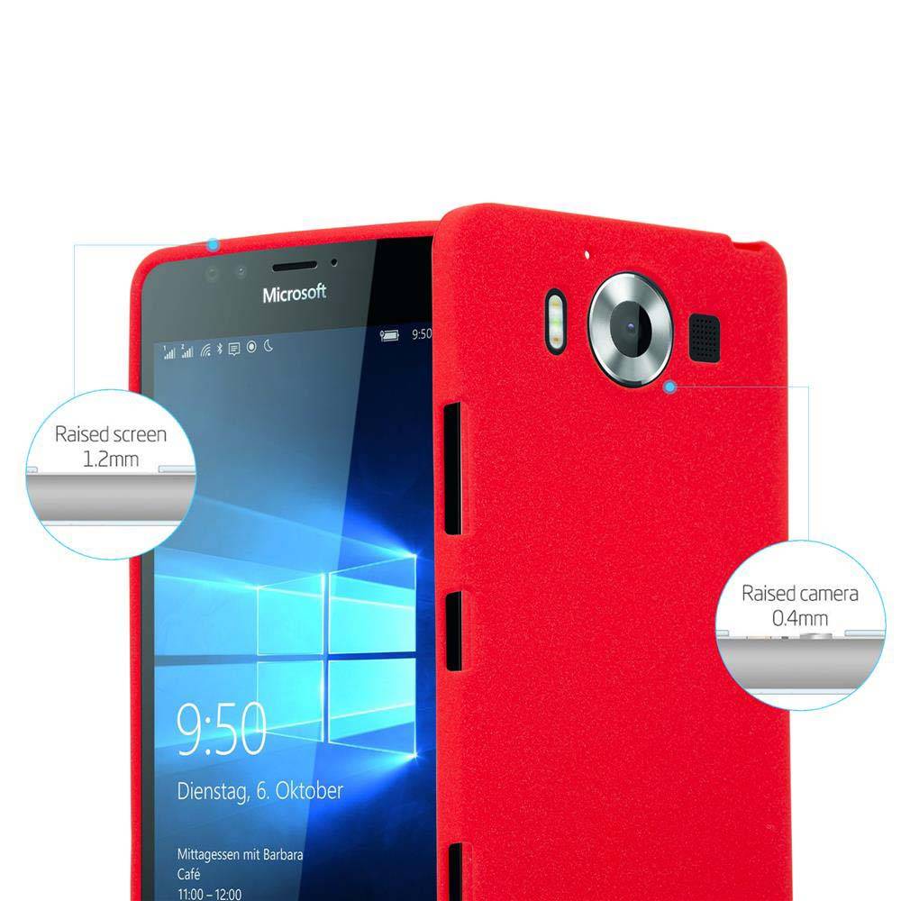 Cadorabo Schutzhülle für Nokia Lumia 950 Hülle in Rot Handyhülle TPU Etui Cover Case