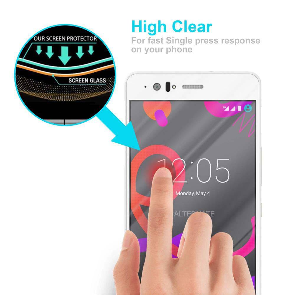 Cadorabo Panzer Folie für BQ Aquaris M5 Schutzfolie in Transparent Gehärtetes Tempered Display-Schutzglas