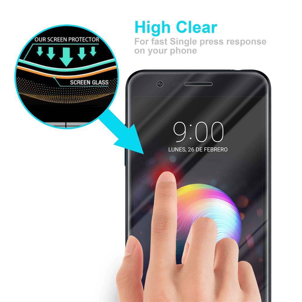Cadorabo Panzer Folie für LG K11 Schutzfolie in Transparent Gehärtetes Tempered Display-Schutzglas