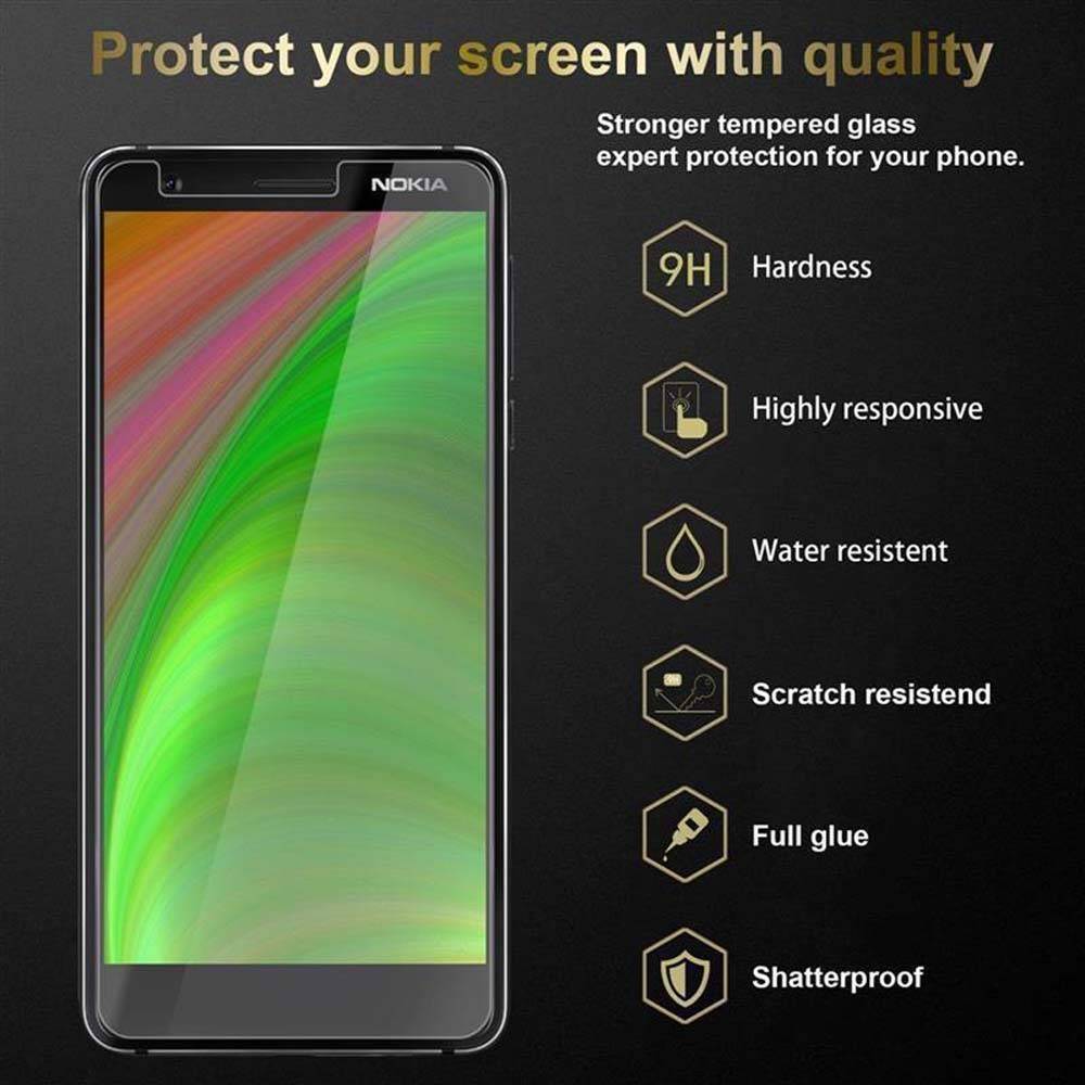 Cadorabo Panzer Folie für Nokia 3.1 2018 Schutzfolie in Transparent Gehärtetes Tempered Display-Schutzglas