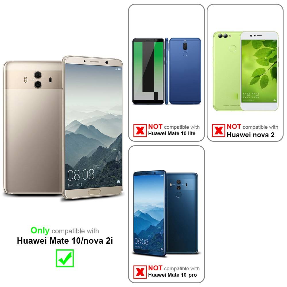 Cadorabo Panzerfolie für Huawei MATE 10 Schutzfolie in Schwarz Vollbild Folie Tempered Display Schutzglas