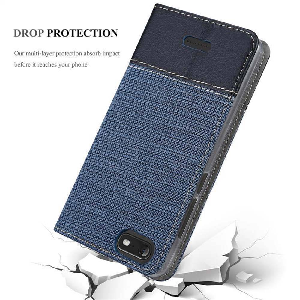 Cadorabo Hülle für WIKO TOMMY 3 Schutzhülle in Blau Handy Hülle Etui Book Case Cover