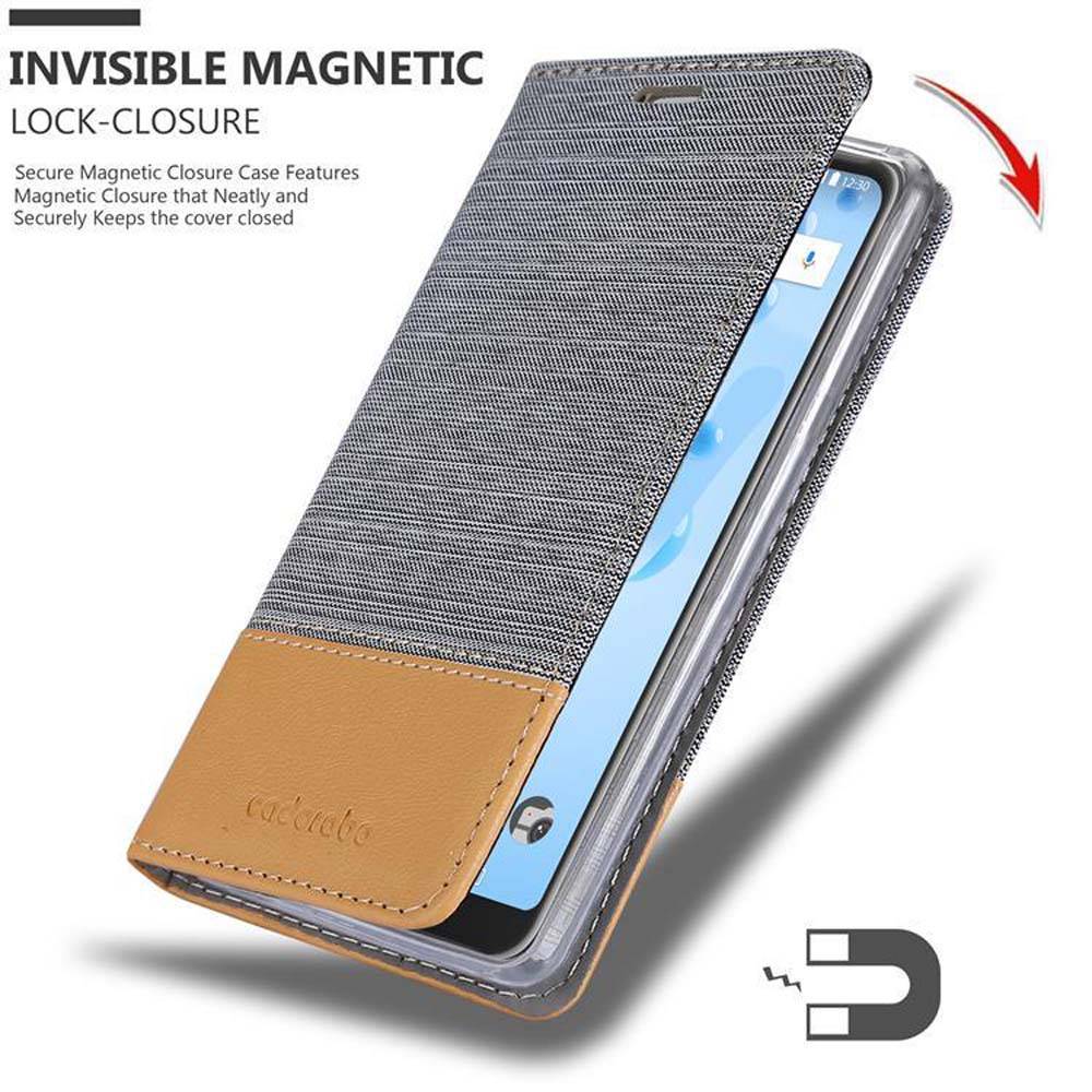 Cadorabo Hülle für WIKO VIEW 2 PRO Schutzhülle in Grau Handy Hülle Etui Book Case Cover