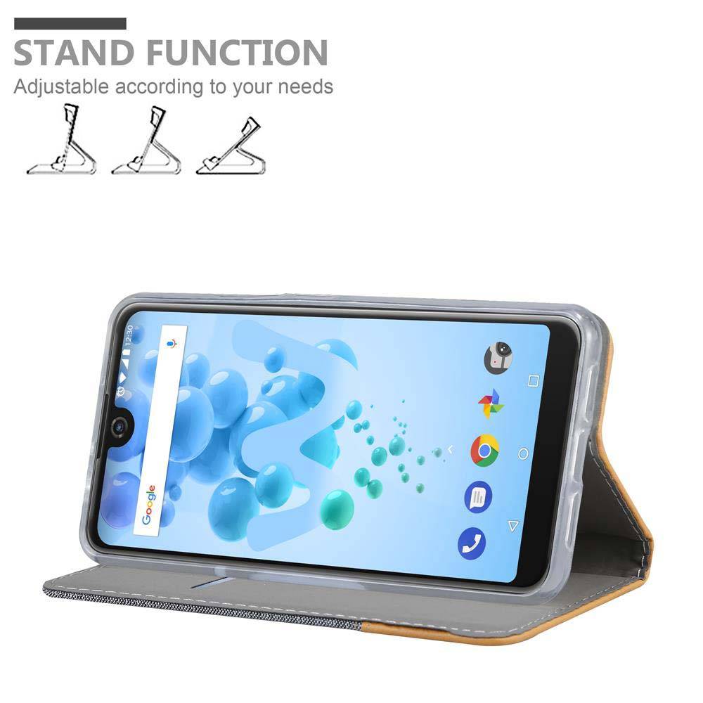 Cadorabo Hülle für WIKO VIEW 2 PRO Schutzhülle in Grau Handy Hülle Etui Book Case Cover