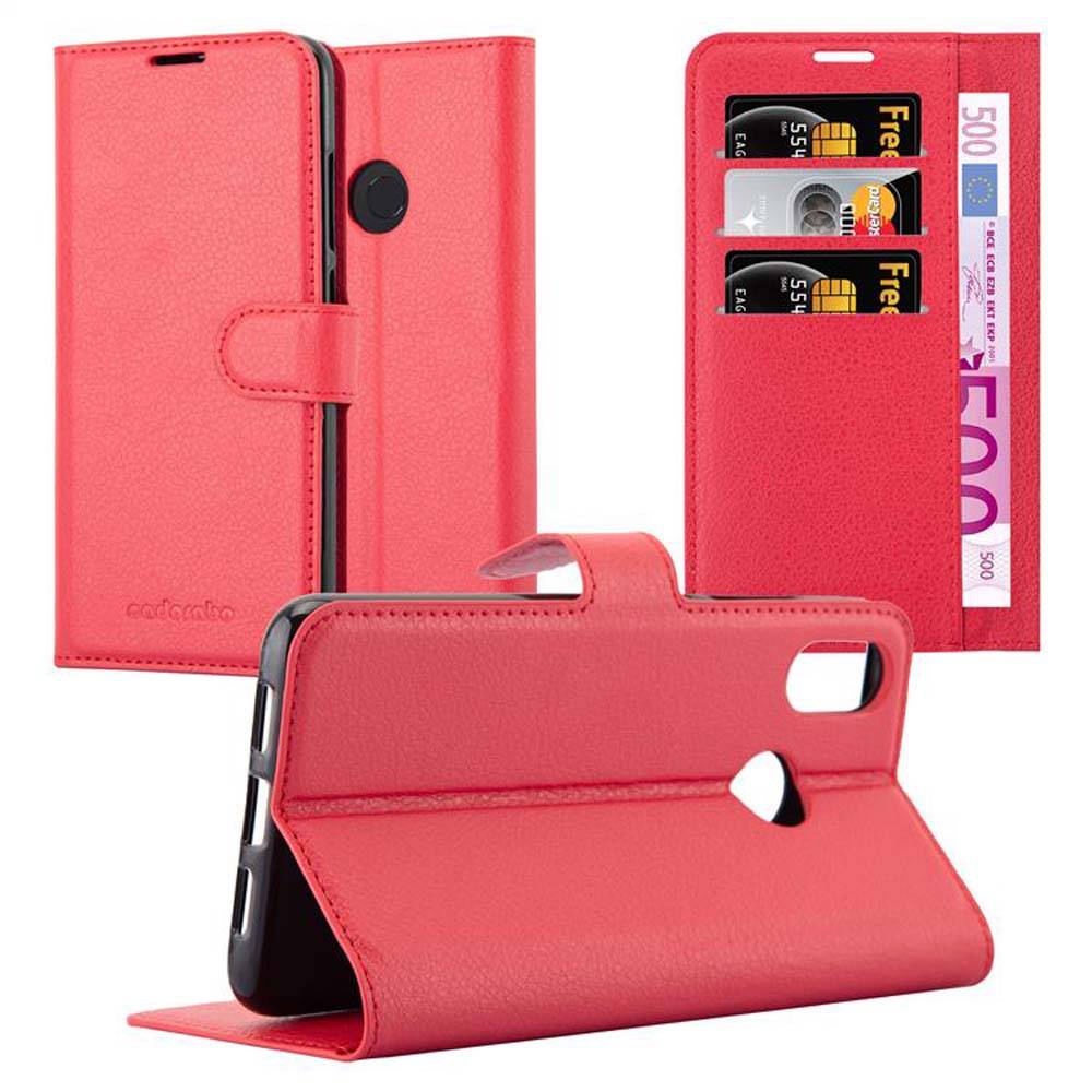 Cadorabo Hülle für Xiaomi Mi 8 Schutz Hülle in Rot Handyhülle Etui Case Cover Magnetverschluss