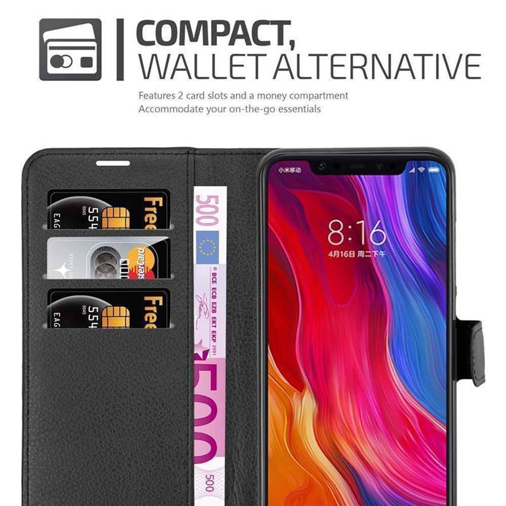 Cadorabo Hülle für Xiaomi Mi 8 Schutz Hülle in Schwarz Handyhülle Etui Case Cover Magnetverschluss